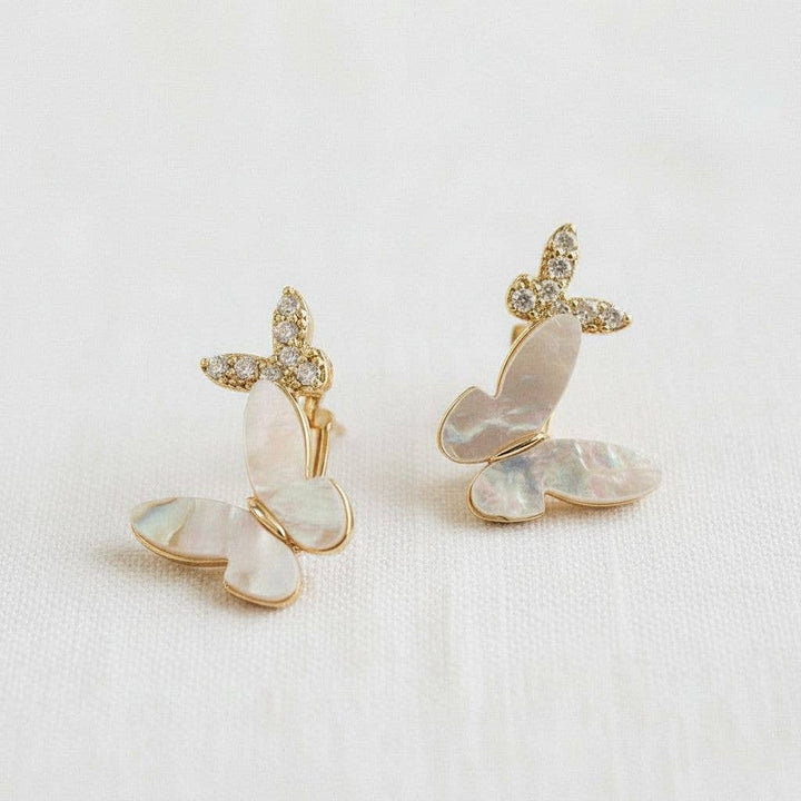 Ellemadera - Elegant Butterfly Shell Drop Earrings