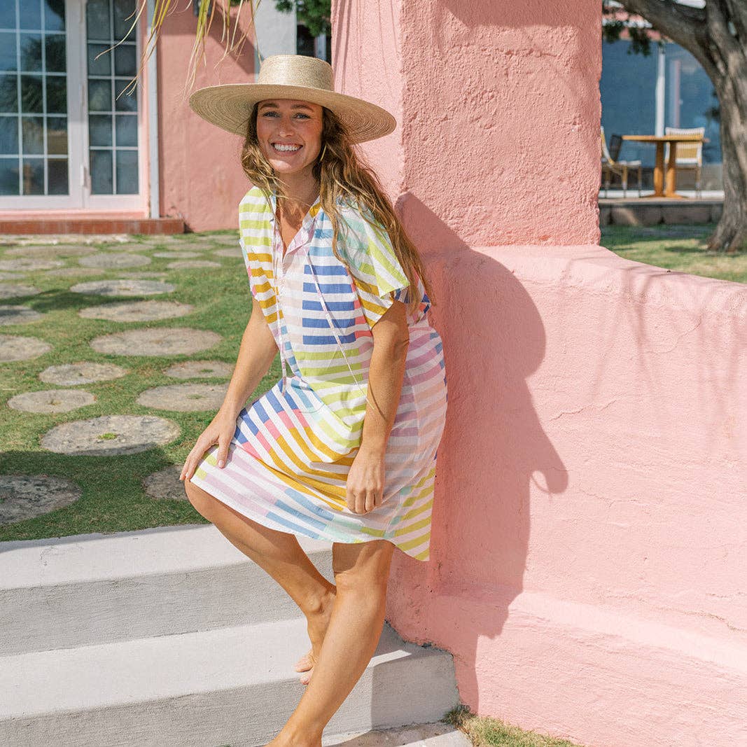 Sunshine Tienda - Colorful Stripe Cove Cover-Up: M
