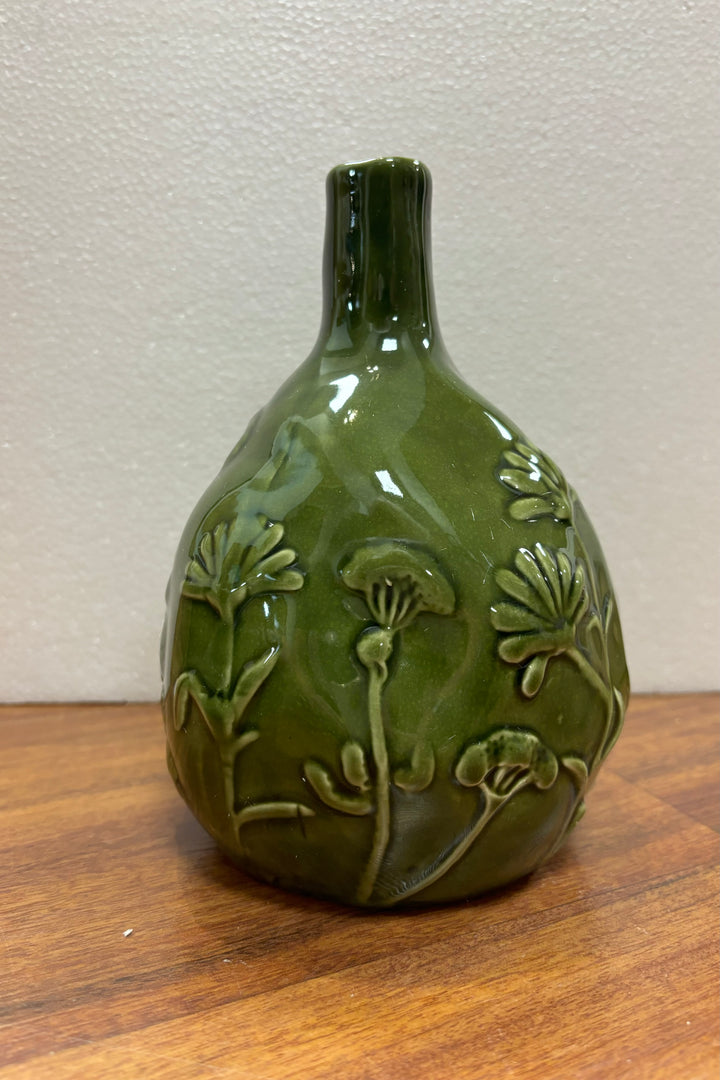 Floral Scape Relief Pattern Vase