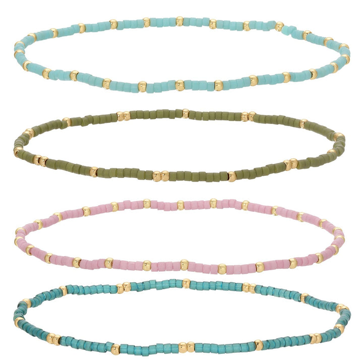 Splendid Iris -miyuki delica stretch bracelets: Soft Colors