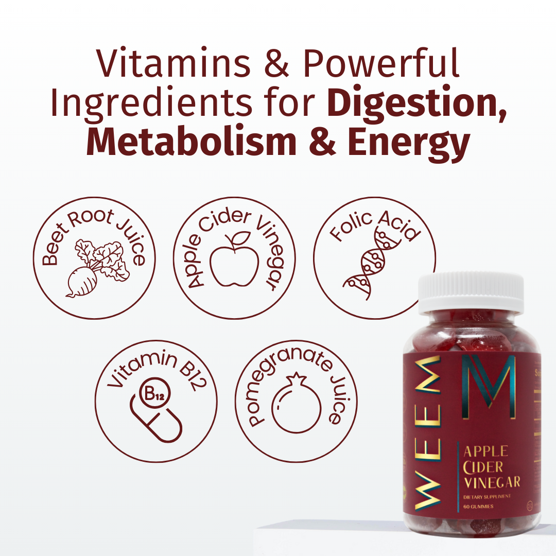WEEM - Apple Cider Vinegar Gummies – All the Benefits in One Bite: 1 Month Supply