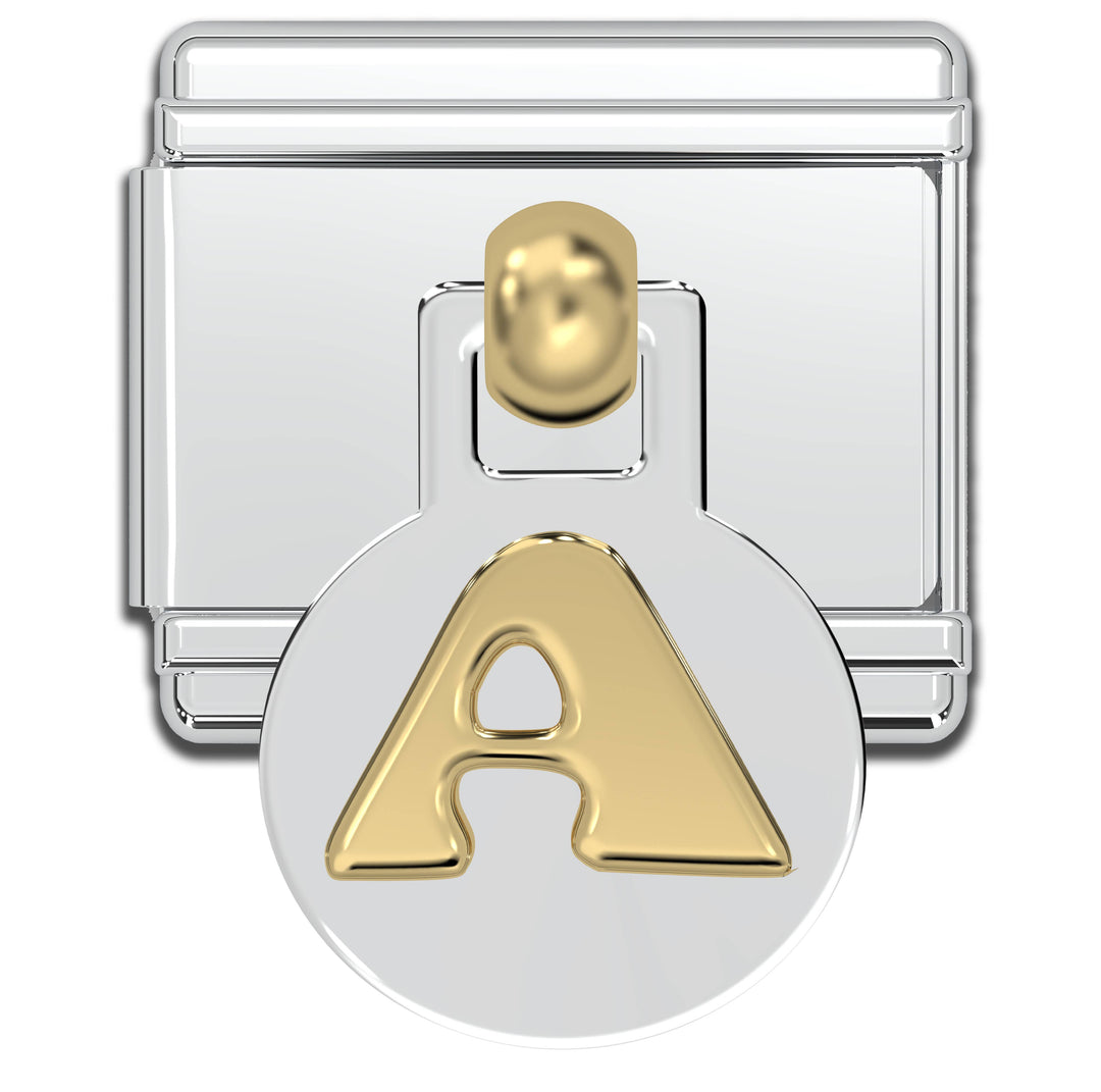 Natalia - Italian Charm Letters A-Z - 9mm Gold Dangle Bracelet Charms: D