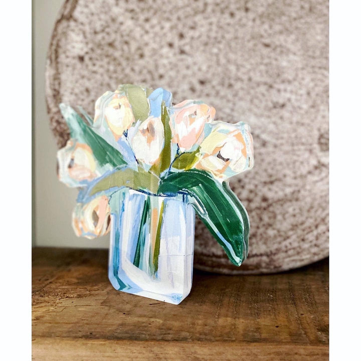 Lauren Dunn - White Tulips Acrylic Bloom Block BITTY: Bitty Block