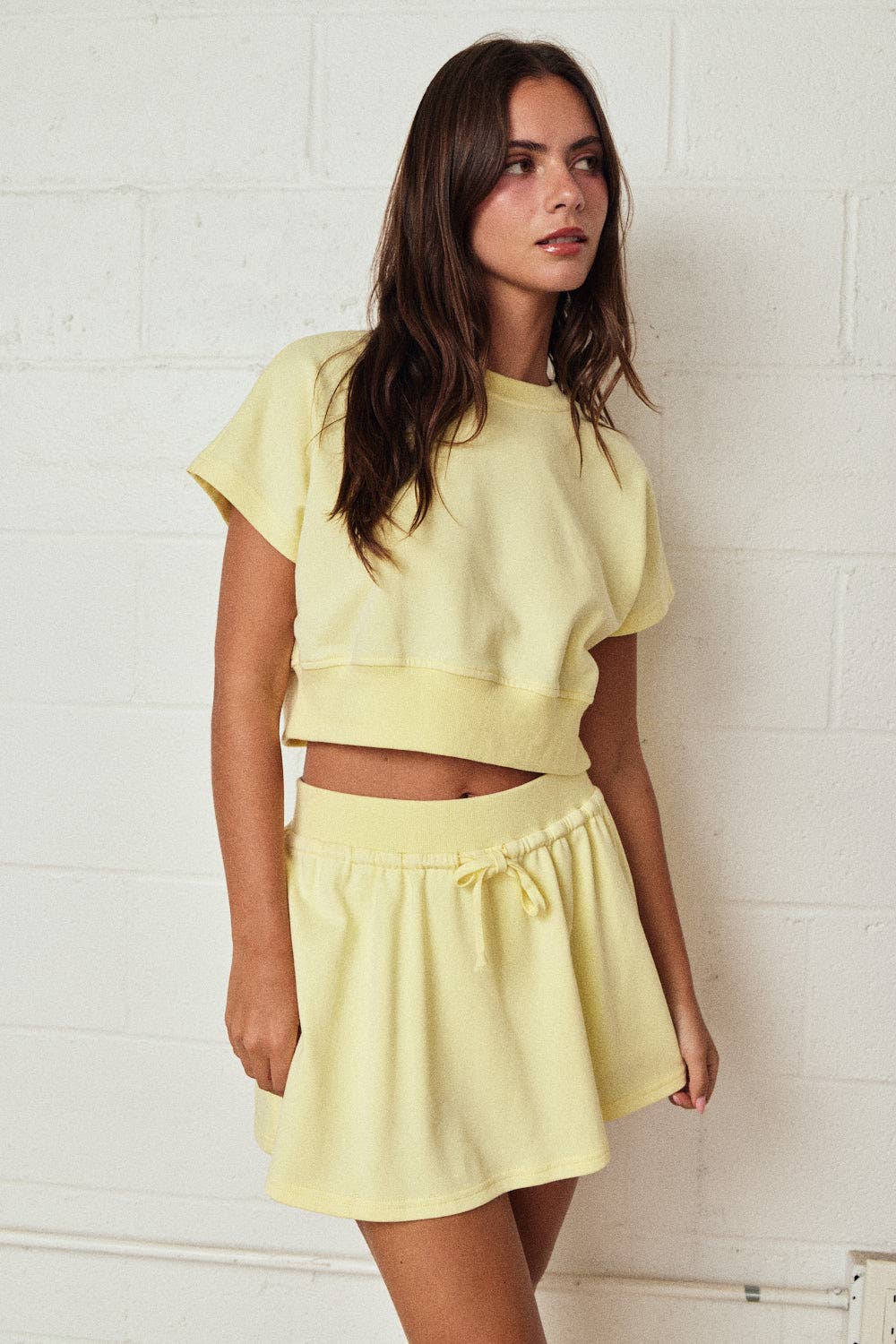 Papermoon - PX19298 Two Piece Skort Set Casual Fit: BLUE / S-M-L (3-2-1)