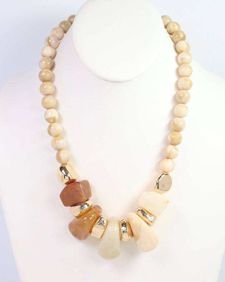 Caroline Hill - Buena Chunky Beaded Necklace Natural: Default