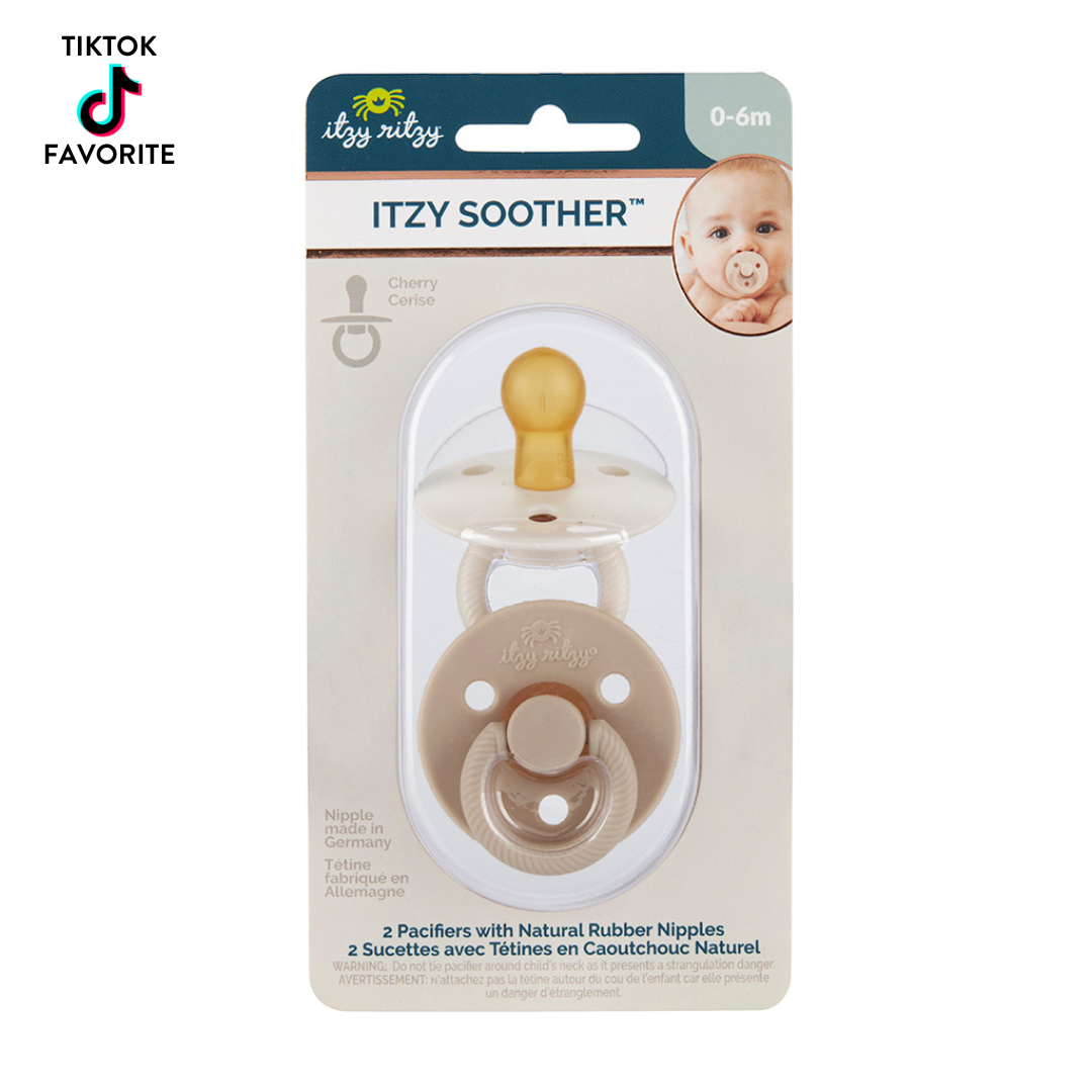 Itzy Ritzy - *NEW STYLES* Itzy Soother™ Natural Rubber Paci Sets: Pink Bow 6-18 M
