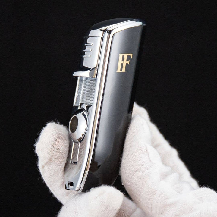 Fluid And Fire - Astra Triple Lighter Torch – Windproof Precision Ignition Tool: Black
