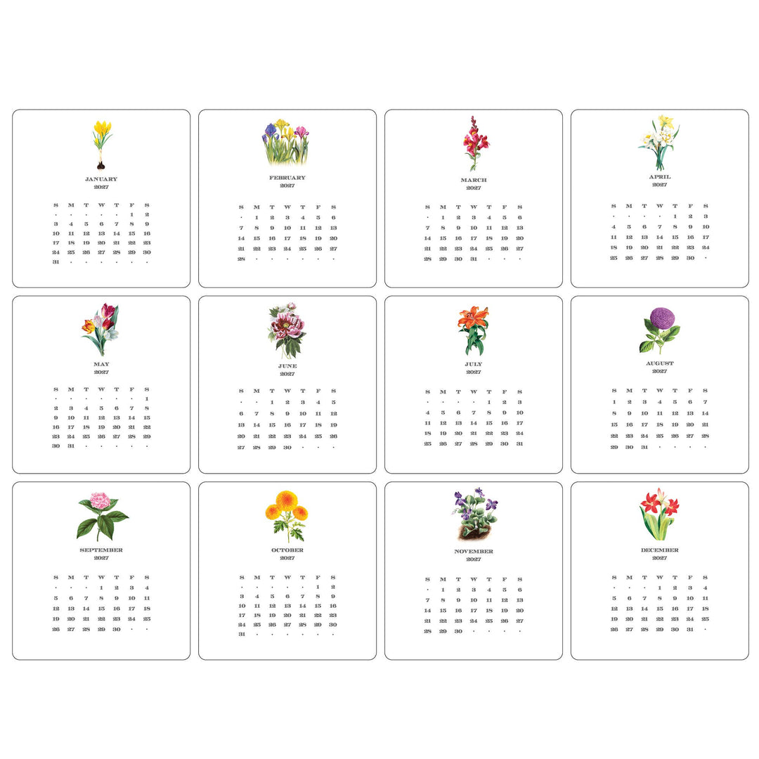 Maison de Papier - 2027 Floral Calendar with Easel: Complete Set