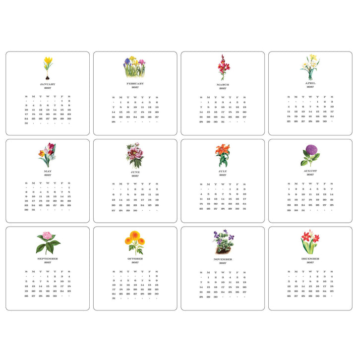 Maison de Papier - 2027 Floral Calendar with Easel: Complete Set