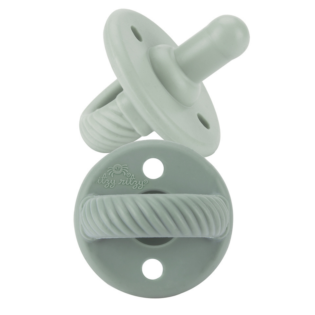 Itzy Ritzy - Sweetie Soother™ Pacifier Sets (2-pack): Robin's Egg Blue + Navy Cables