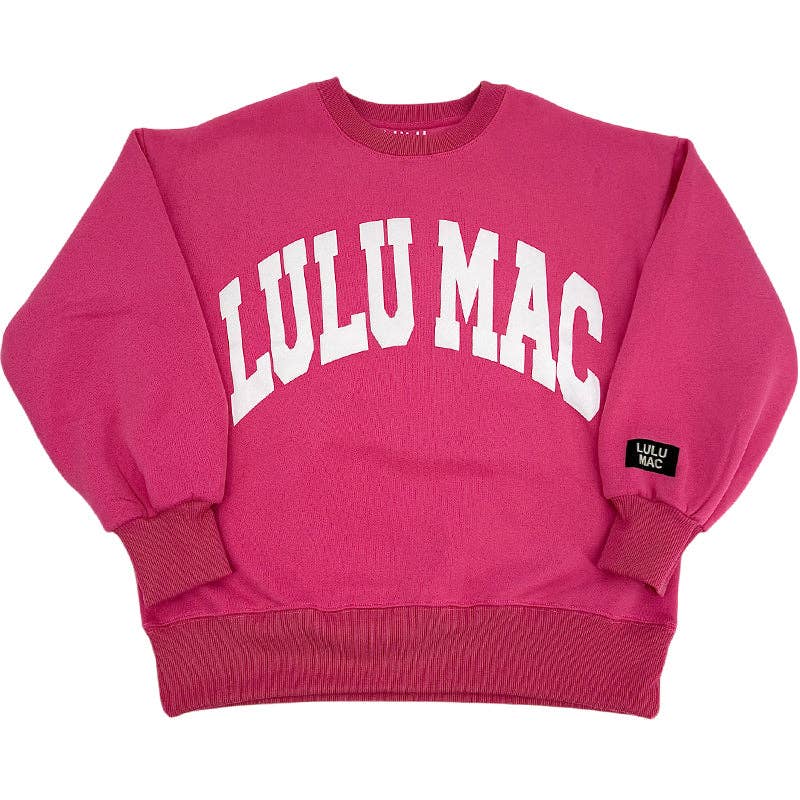 Girlie Girl Originals - Lulu Mac Sweatshirt Hot Pink/White: Hot Pink/White / X-Large