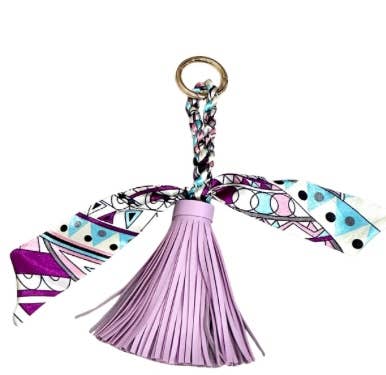 Be Clear Handbags - Amelia tassel bag charm: Taupe