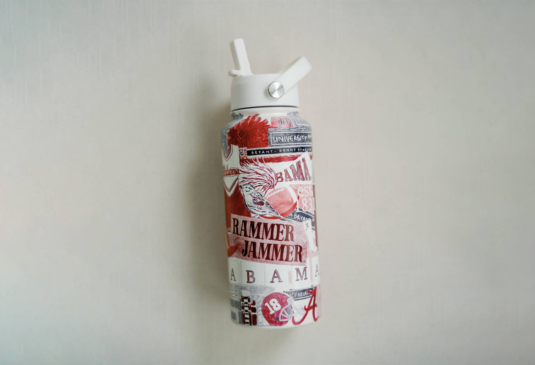 Gracefully Made Art - The University of Alabama 32 oz Insulated Water Bottle