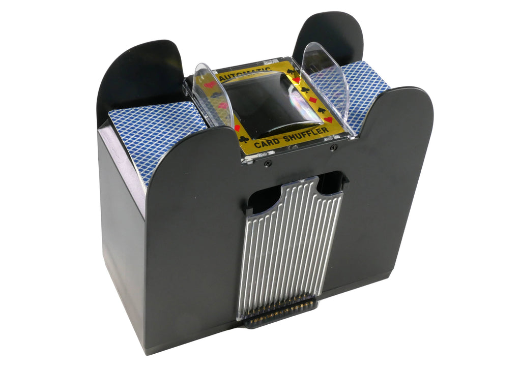 card shuffler that works with sleeves 6-Deck Battery Card Shuffler