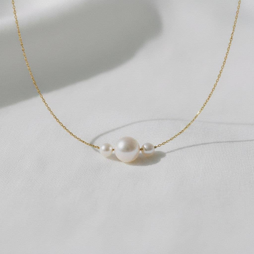 paperln - Elegant Gold Plated Pearl Inspired Necklace