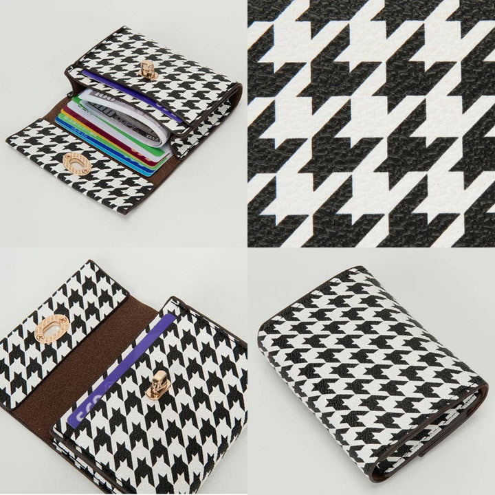 Sensibling Corp. - Faux Leather Card Holder Wallet: Black,White