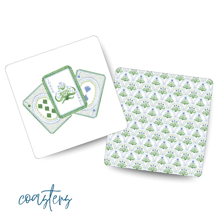 Busy Bee Gift - Canasta Playing Card Coasters - Thick Paper