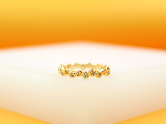 MIA Jewelry - 18K Gold Filled CZ Slim Ring: 9 US