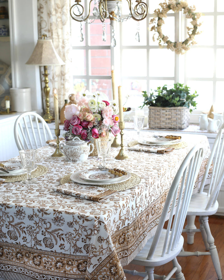 PACIFIC & ROSE TEXTILES - Tablecloth Lilibet Mocha: 60x125