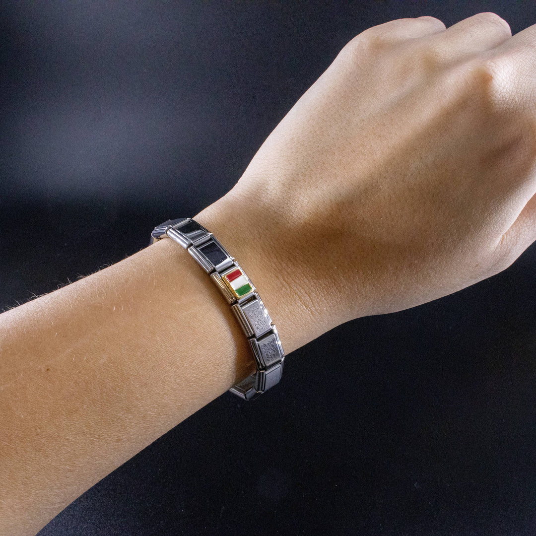 Natalia - Italian Charms - Italy Flag, 9mm Enamel Bracelet Links