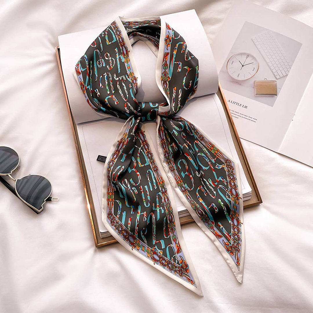 ACCITY - Women’s Long Silk Scarf – Stylish Neck Accessory_CWASC03144: TYPE10 / (OS) 2