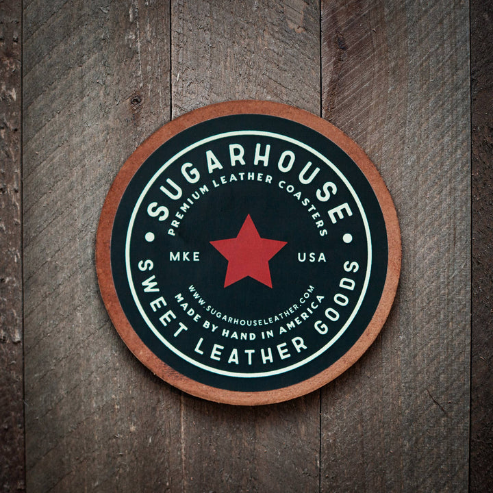 Sugarhouse Leather - American Flag Leather Coaster