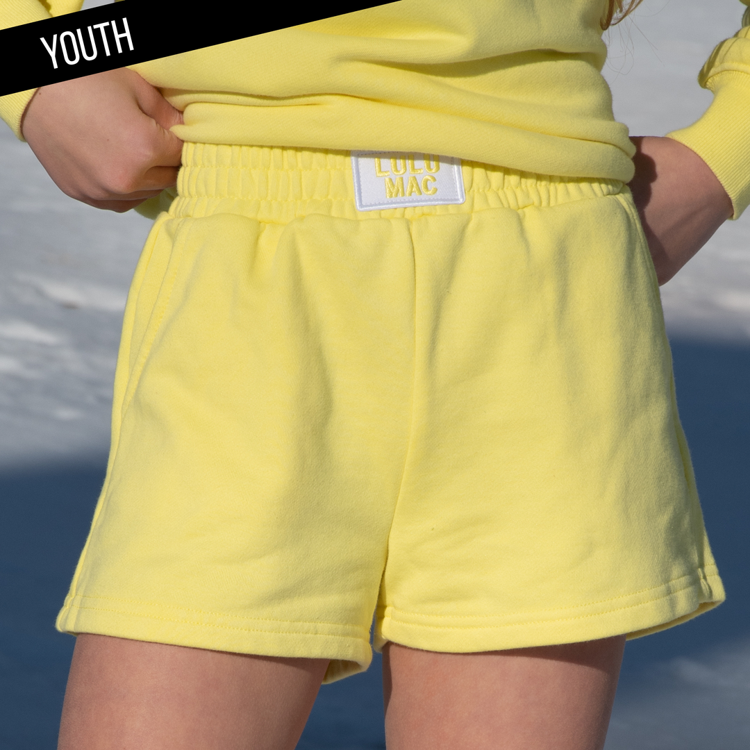Lulu Mac KID TERRY CLOTH SHORTS -YELLOW: Youth