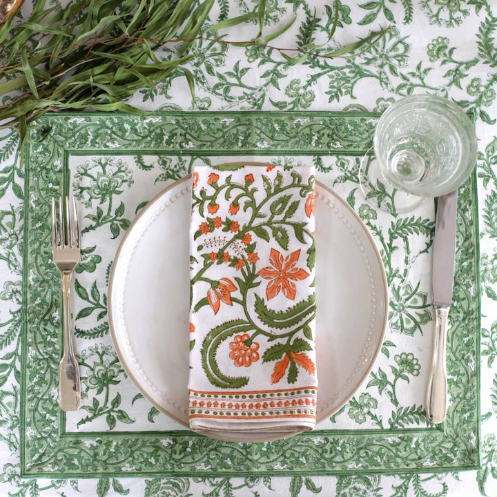 PACIFIC & ROSE TEXTILES - Placemat Lilibet Green, Set of 4