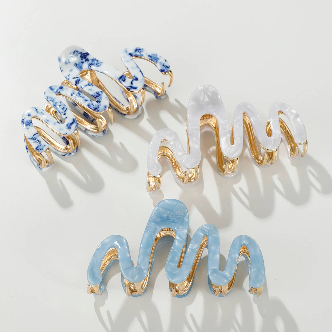 Willow Coastal Metal Squiggle Claw Clip