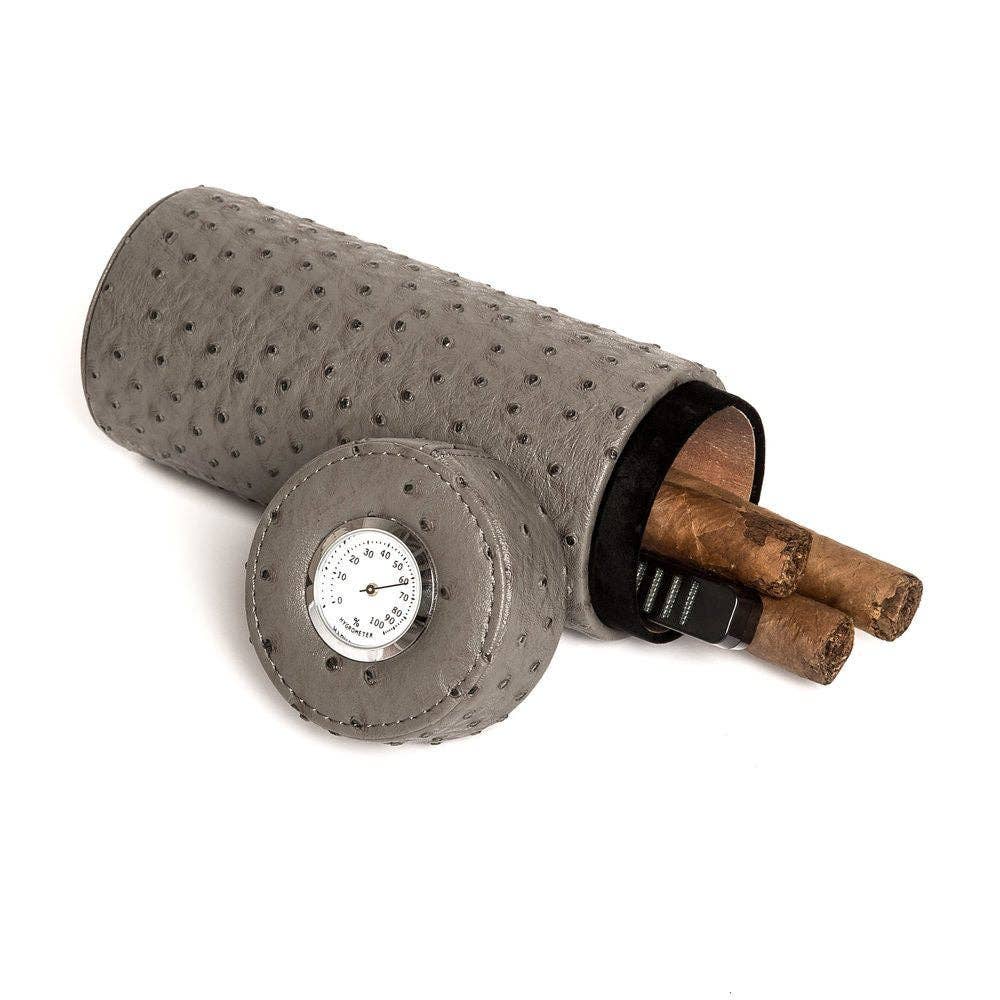 Brouk and Co. - Ostrich Travel Cigar Humidor: Blue-2416