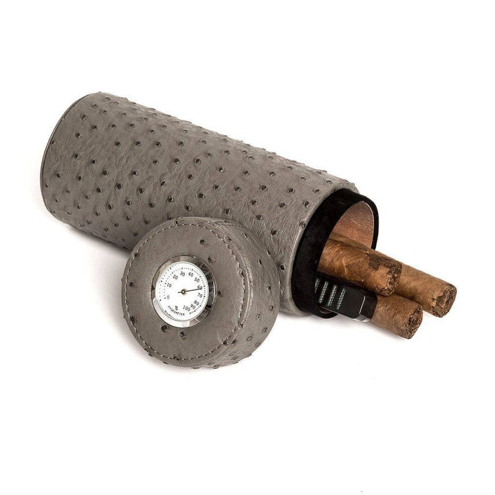 Brouk and Co. - Ostrich Travel Cigar Humidor: Blue-2416