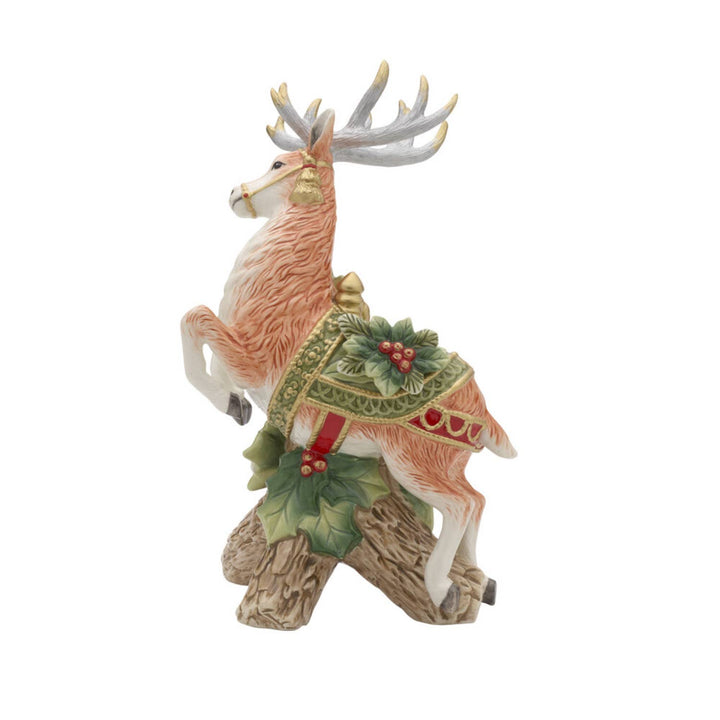 Fitz and Floyd® Mikasa® Pfaltzgraff® - Fitz & Floyd Holiday Hme Green Deer CndleHolder Gift Box Pkg: Green / Earthenware / Holiday