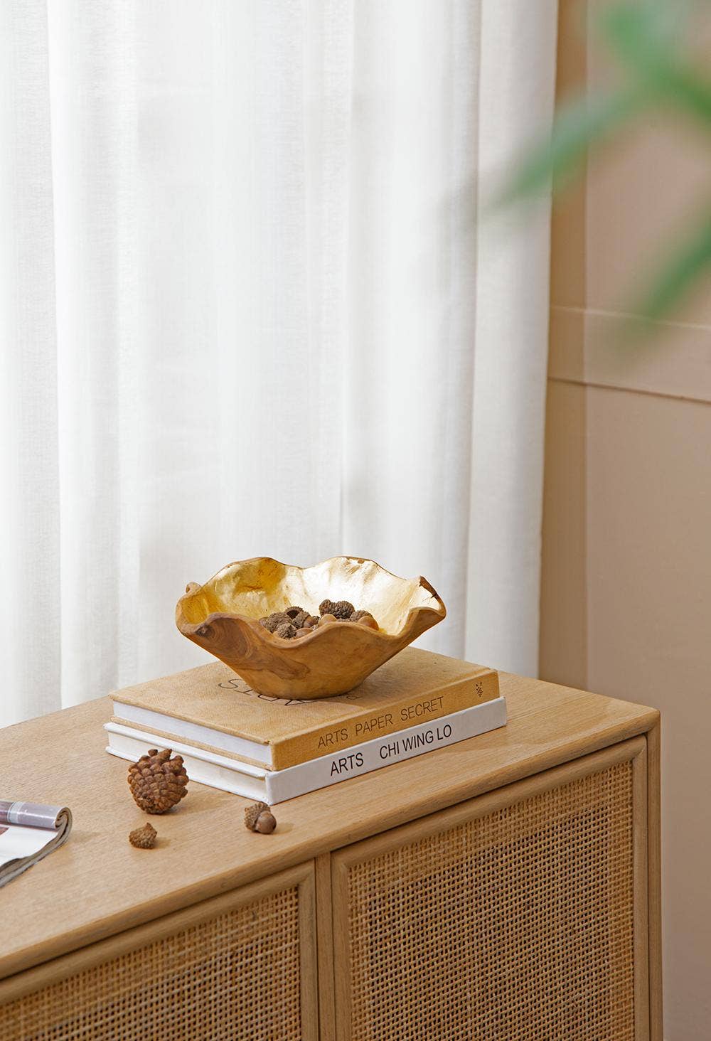 A&B Home Group Inc. - Teak Bowl With Gold Foil
