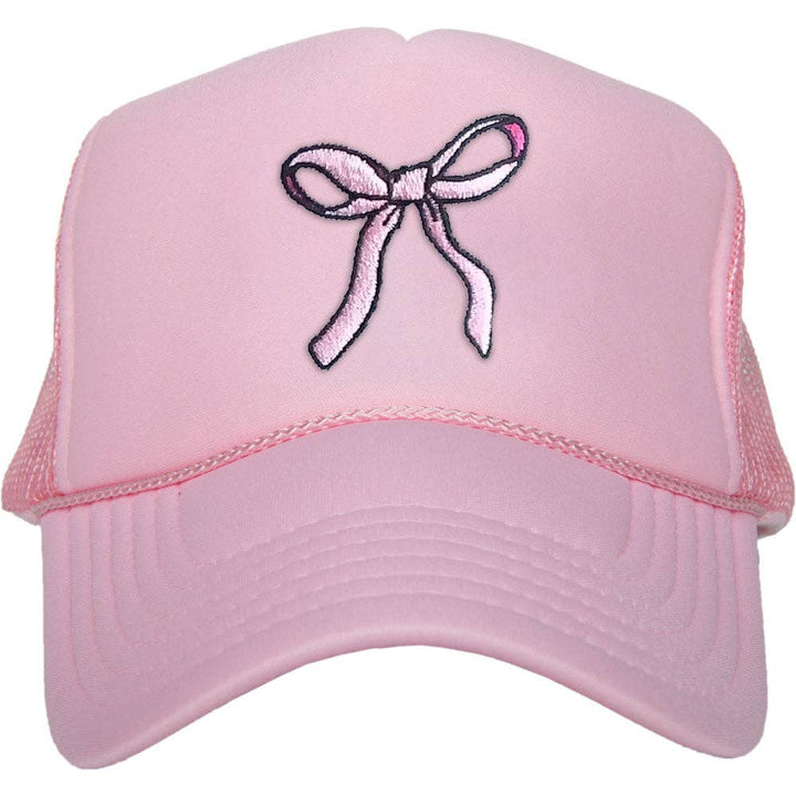 Katydid - Coquette Pink Bow Trendy Foam Trucker Hat: Light Pink