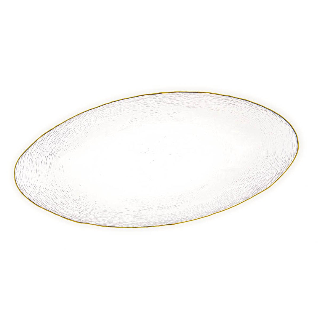 The Royal Standard - Palais Oval Serving Dish   Clear/Gold   12.2x1.52x5.8