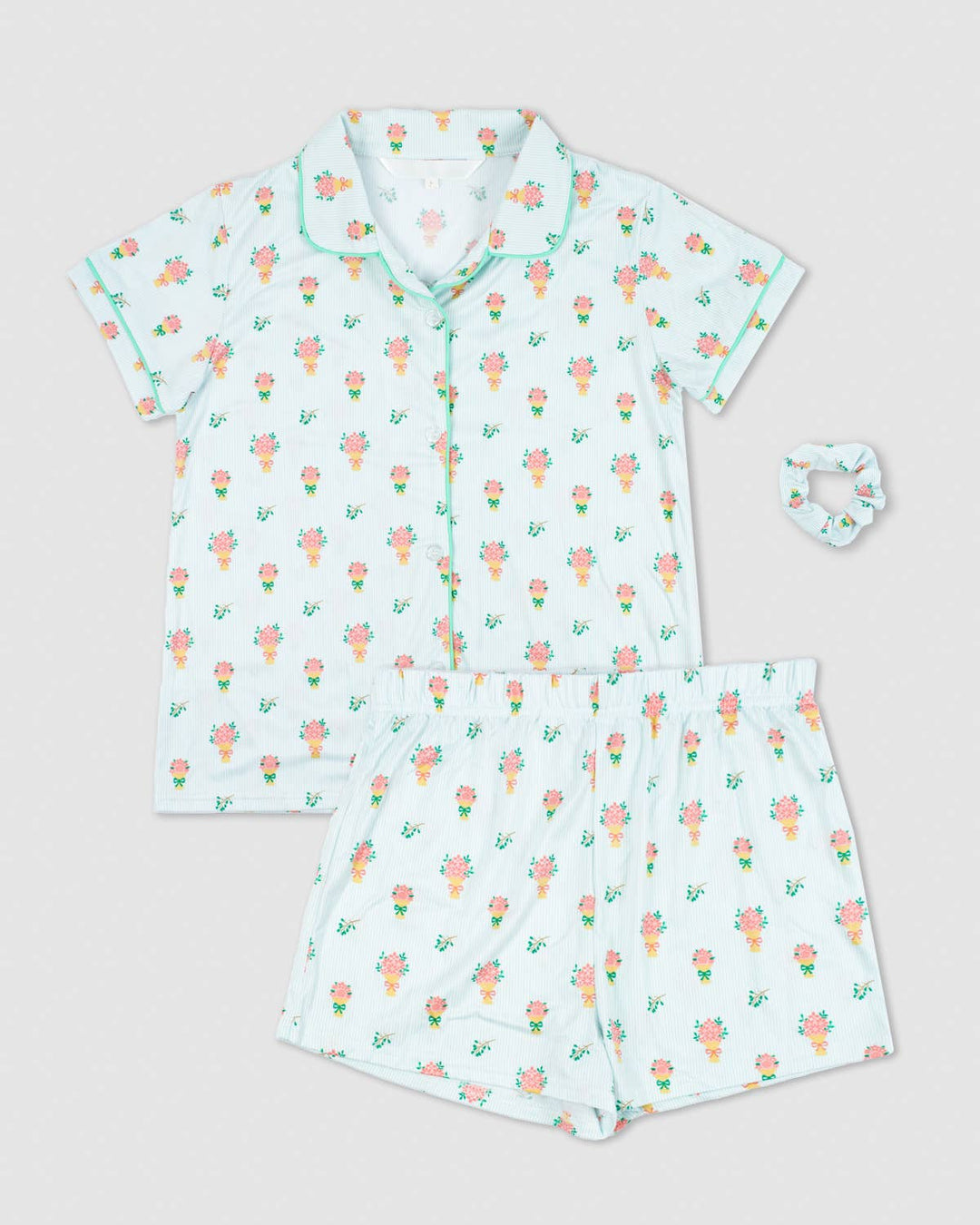 The Royal Standard - Girl's Love Blooms Here Sleep Shorts Set   White/Multi   Set of 3   -Asst.: Small (6-7)