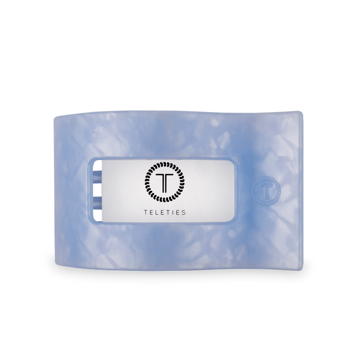 TELETIES - Flat Rectangle Hair Clip | Large | Blue Lagoon