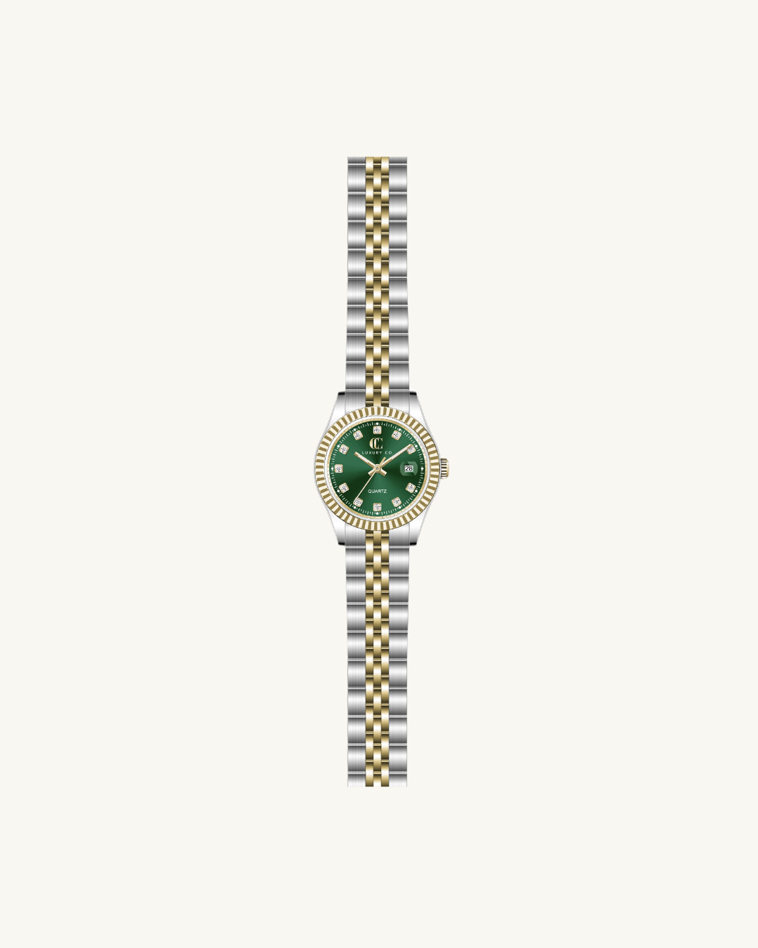 C&C LUXURY CO. - 28MM CLASSIC WATCH: TWO-TONE & MOTHER OF PEARL