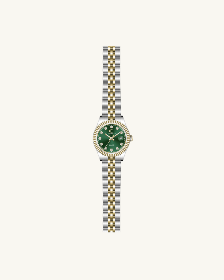 C&C LUXURY CO. - 28MM CLASSIC WATCH: TWO-TONE & MOTHER OF PEARL