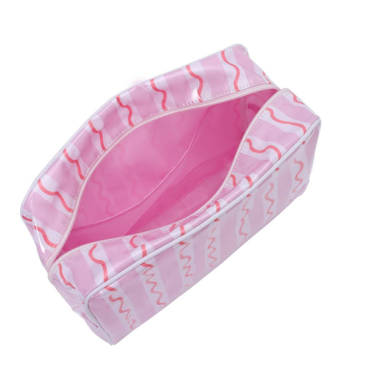 MKS America - Stylish PVC Striped Plaid Multi-Pattern Cosmetic Makeup Bag: C4 / M