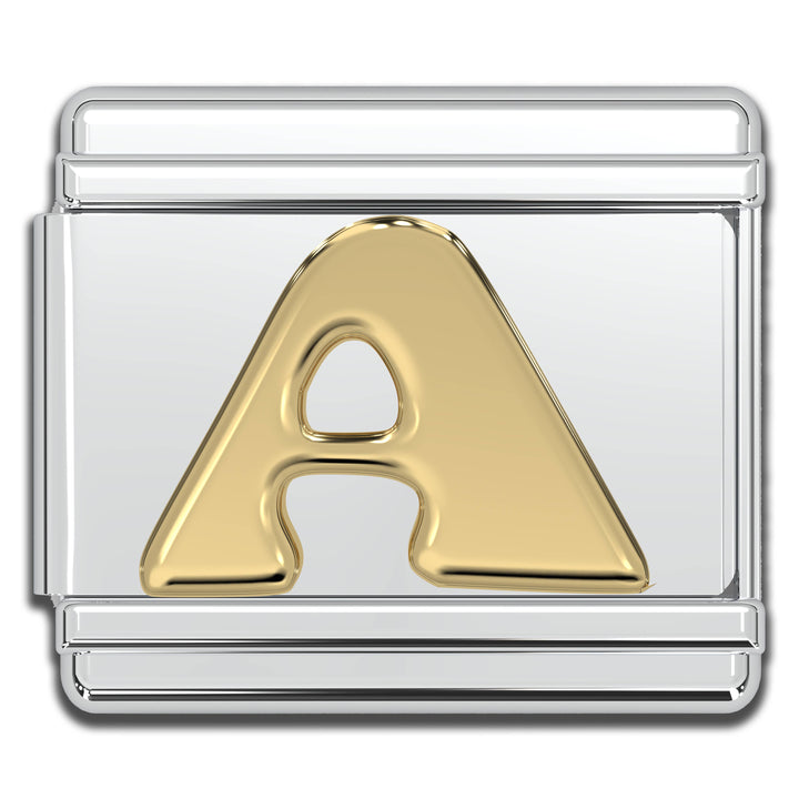 Natalia - Italian Charm Letters A-Z - 9mm Gold Bracelet Charms: D