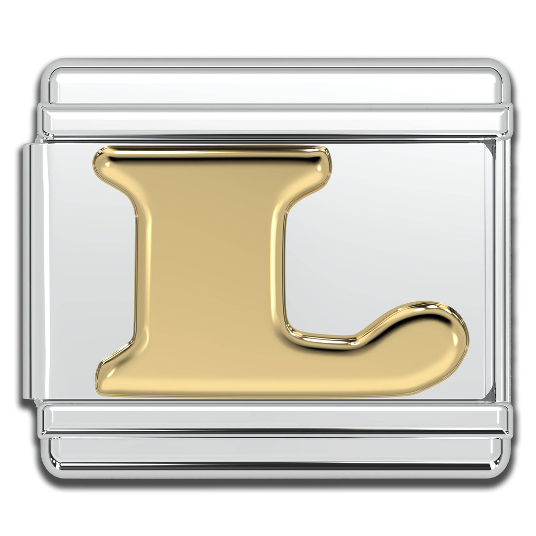 Natalia - Italian Charm Letters A-Z - 9mm Gold Bracelet Charms: N