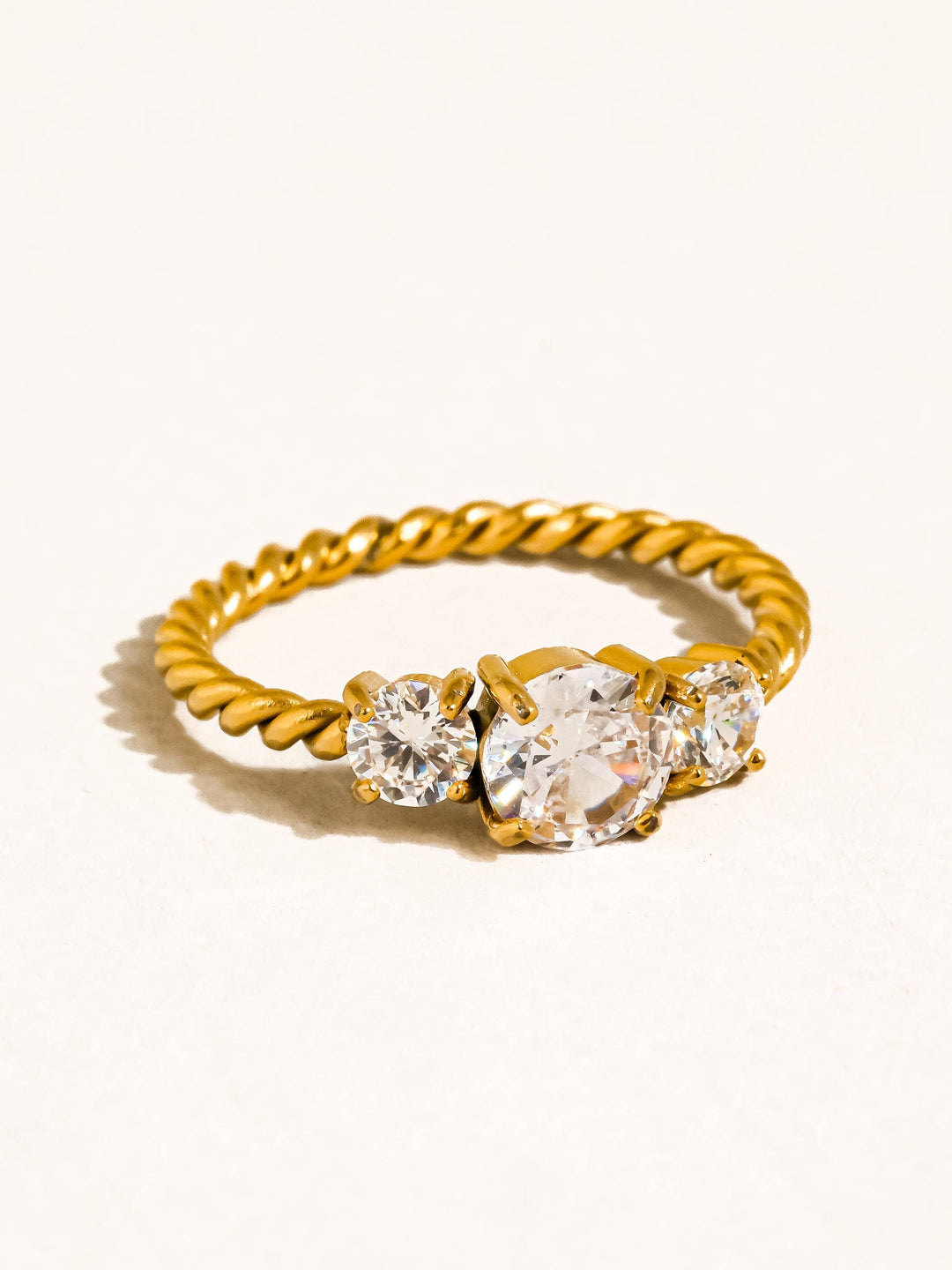 Flânerie by MAIQ - Moira 18K Gold Non-Tarnish CZ Statement Ring: Yellow Gold