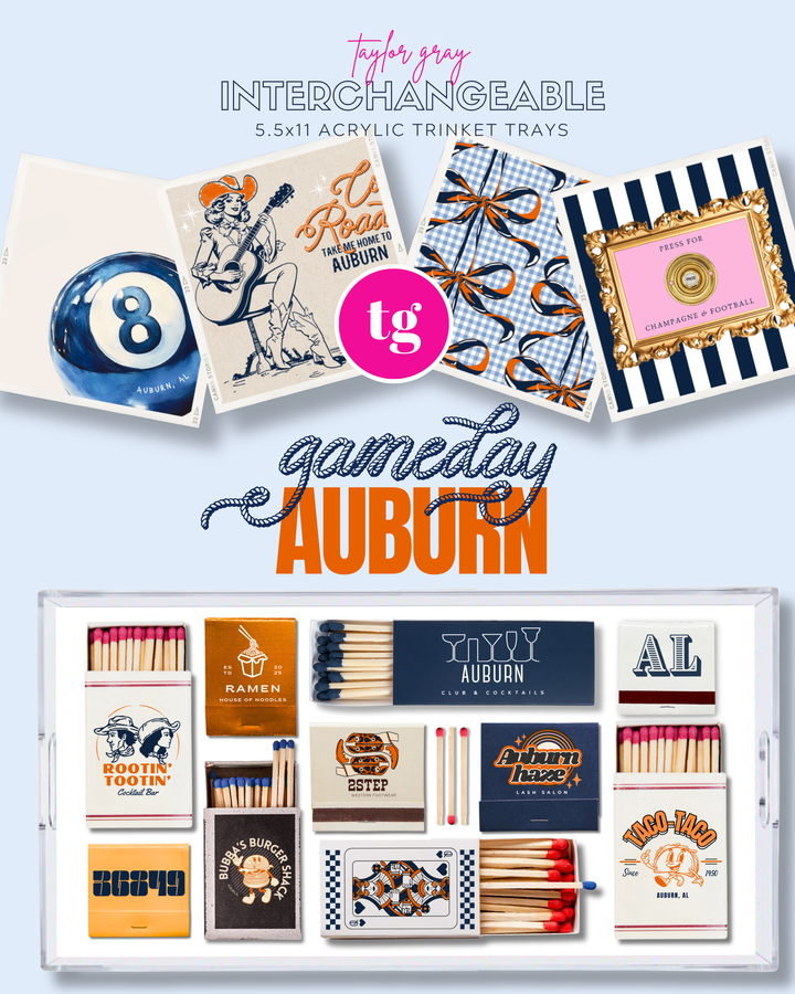 TAYLOR GRAY - 5.5x11 GAMEDAY AUBURN trinket tray insert set of 5