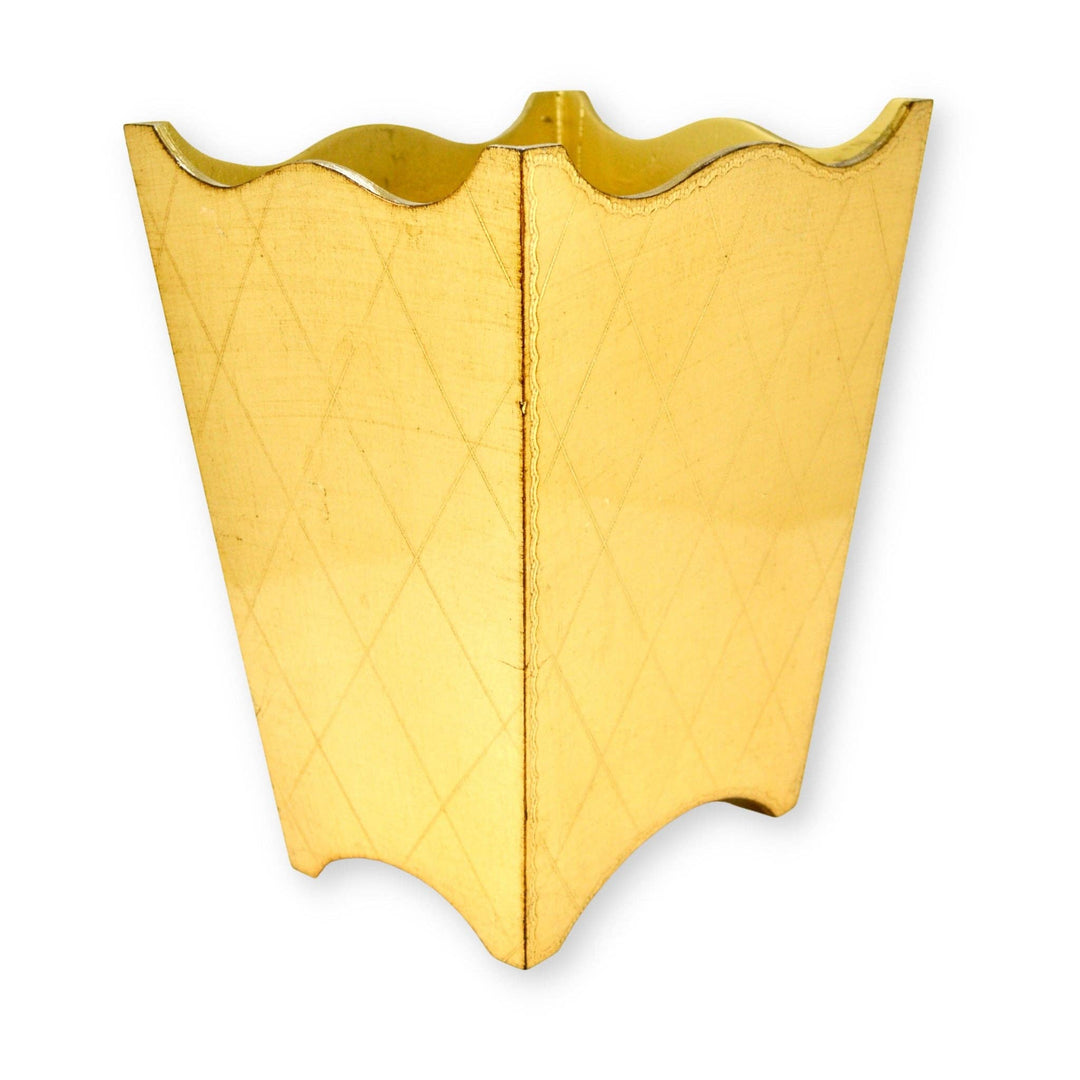 Italian Florentine Waste bin, Cappuccino & Gold, Made in Italy: Design 4