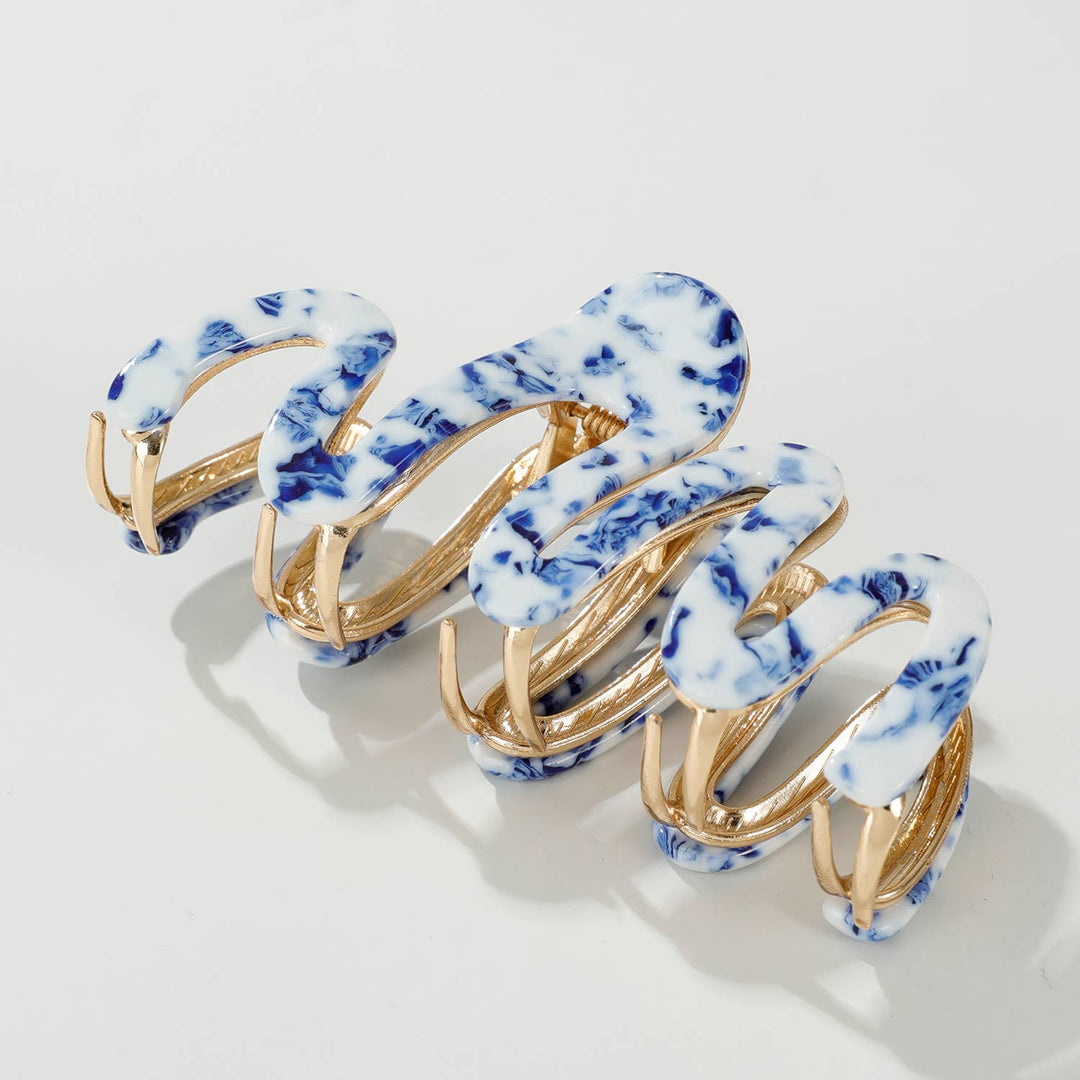 Willow Coastal Metal Squiggle Claw Clip