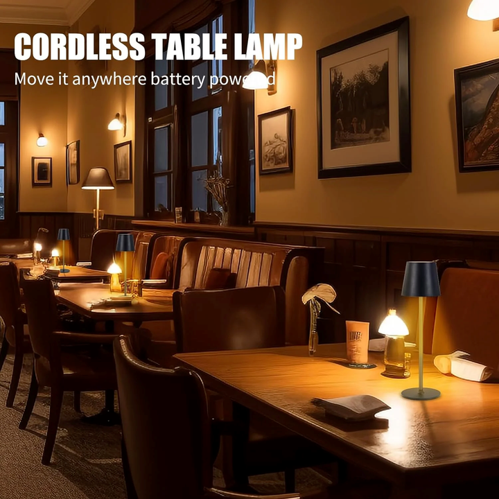 LAX Gadgets - Sleek Cordless Table Lamp- Adjustable Lighting for Any Space: White