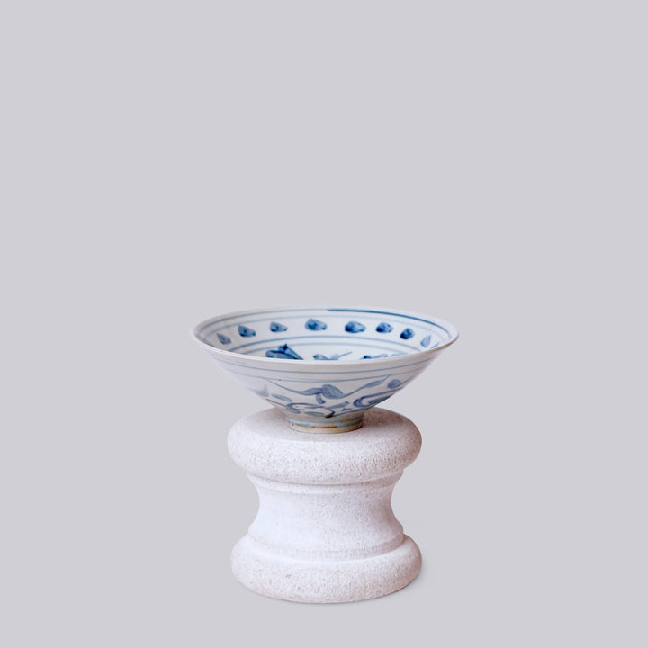 Cobalt Guild - Blue and White Porcelain Peony Conical Bowl