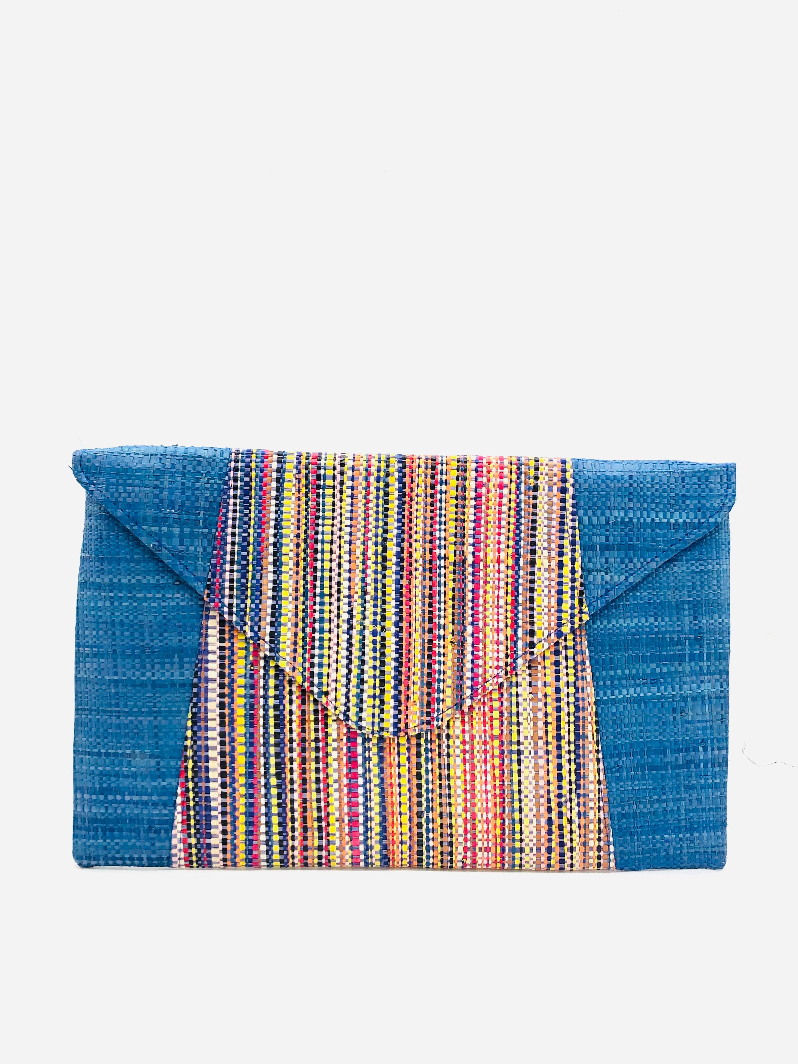 Shebobo - Belvedere Two Tone Melange Straw Envelope Clutch