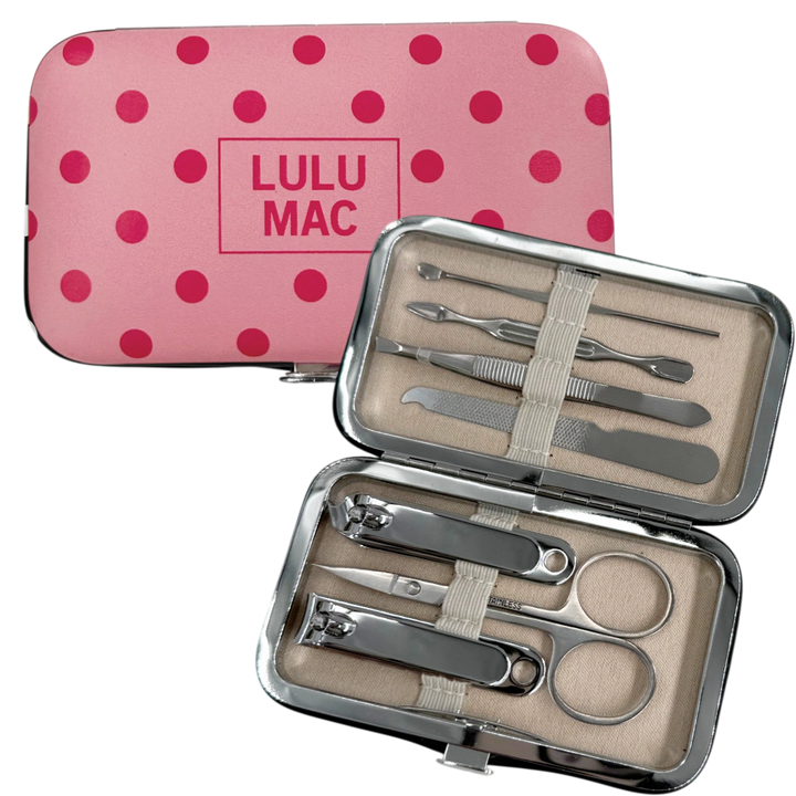 Lulu Mac Pink/Hot Pink Dot Manicure Set